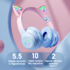 Наушники детские беспроводные Cat Ear BT618 кошачьи ушки с RGB подсветкой цвет черный