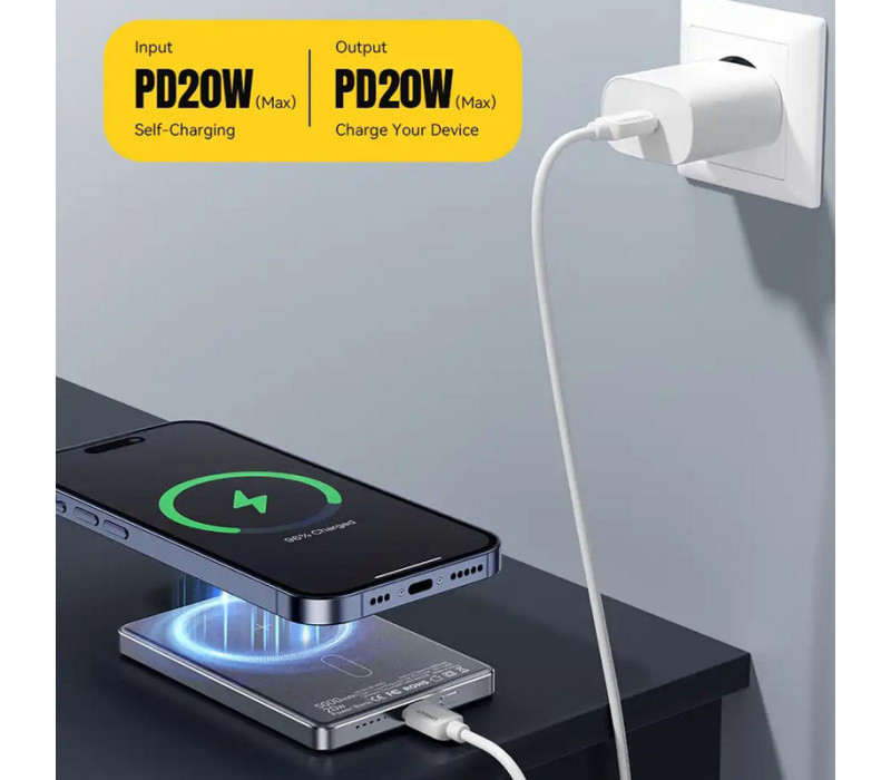 УМБ Power Bank MagSafe Essager KR-W002 Ultra Thin 5000mAh 20W