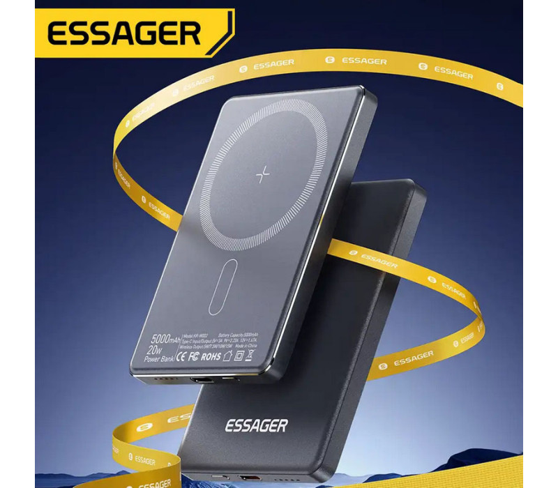 УМБ Power Bank MagSafe Essager KR-W002 Ultra Thin 5000mAh 20W