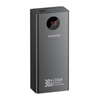 УМБ Romoss 30000mAh PEA30 Adaptive Fast Charge , 30W, 111Wh, black повербанк