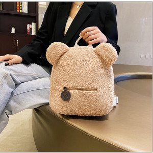 Плюшевый рюкзак Teddy цвет бежевый  28х27х13 см.