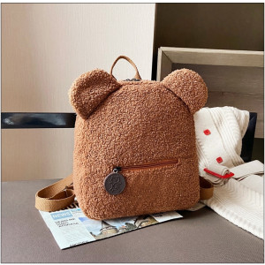 Плюшевый рюкзак Teddy цвет коричневый  28х27х13 см.