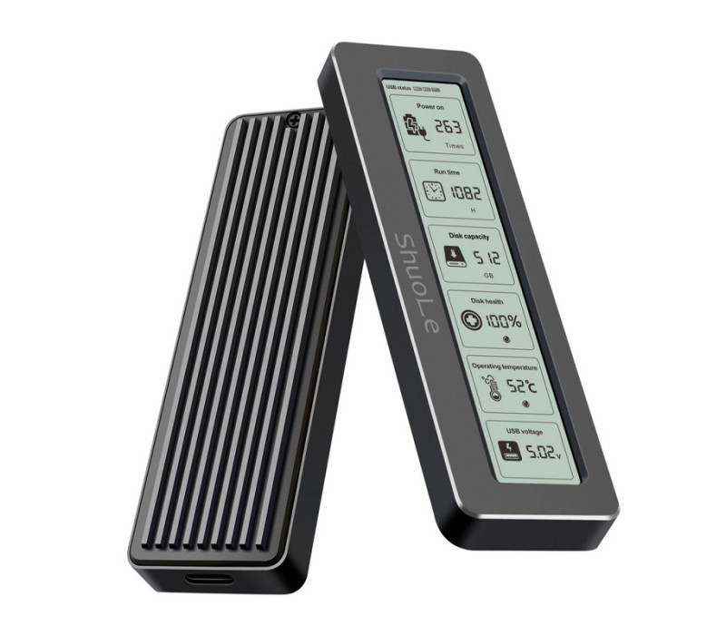 Внешний карман ShuoLe TP18-P-10G USB 3.2 для M.2 NVMe/SATA SSD 2280 с экраном и охлаждением