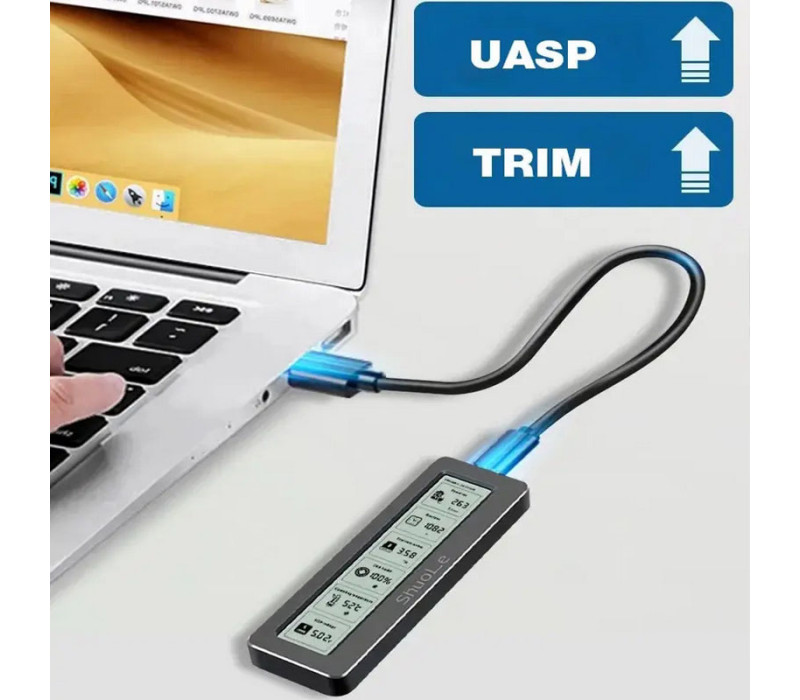 Внешний карман ShuoLe TP18-P-10G USB 3.2 для M.2 NVMe/SATA SSD 2280 с экраном и охлаждением